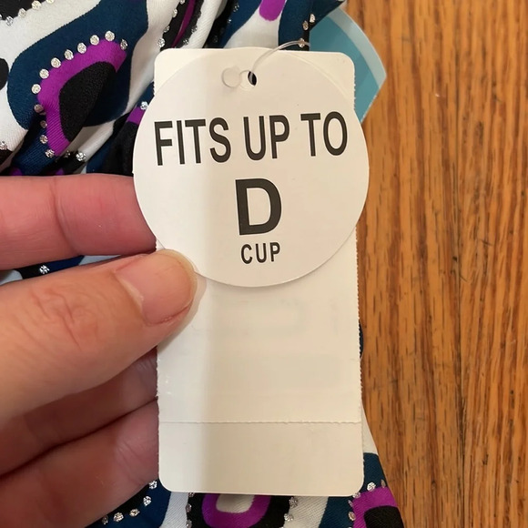 Swim Solutions Printed Hip Minimizer One-Piece Swimsuit Purple 16 - Picture 9 of 11